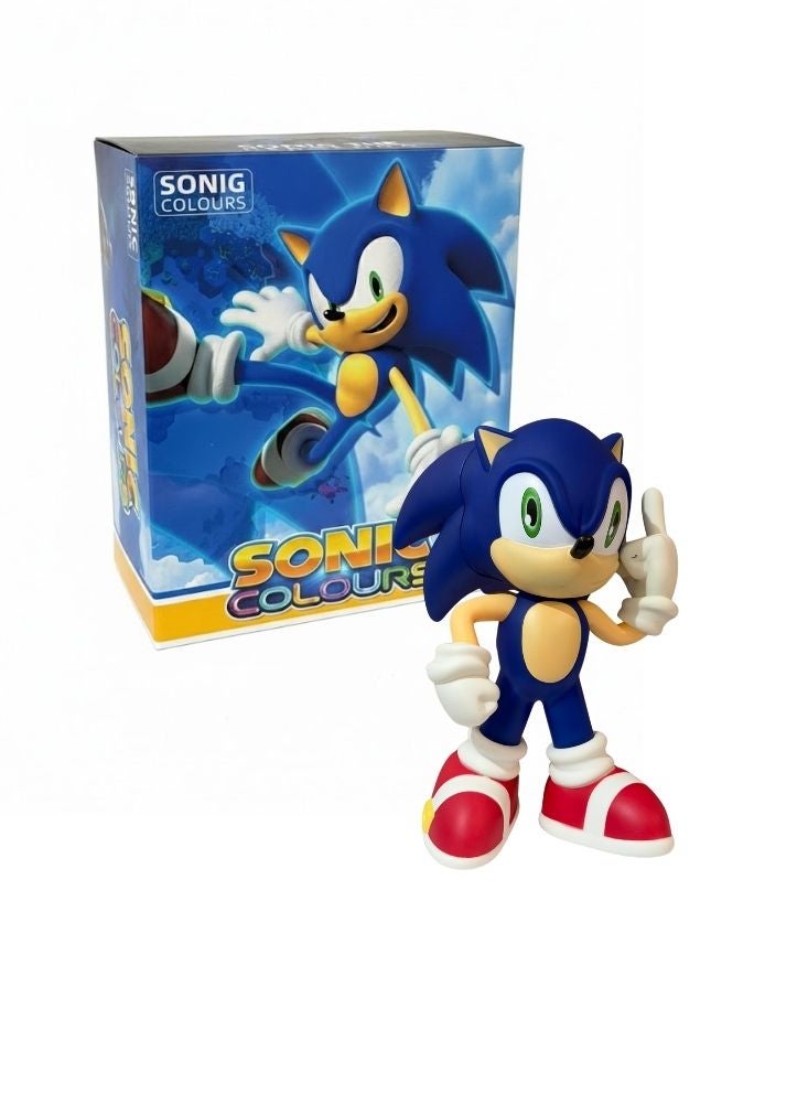 سونيك مجسم سونيك القنفذ مع صندوق - لعبة شخصية لعبة فيديو كلاسيكية باللون الأزرق - Image 1